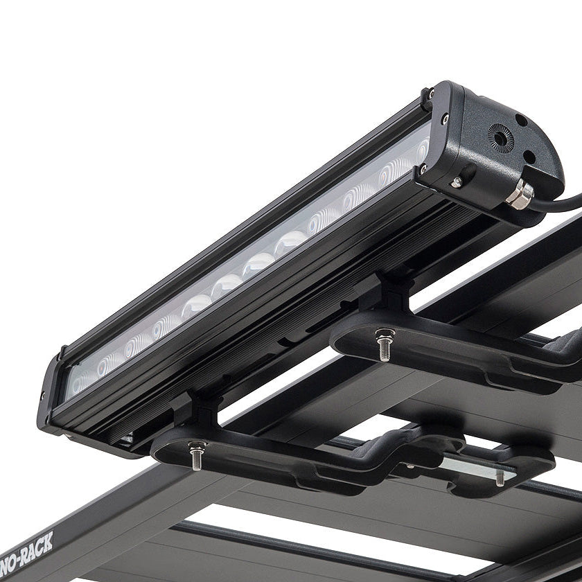 Roof rack with light bar on a white background