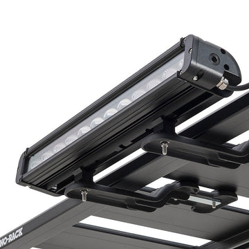 Roof rack with light bar on a white background